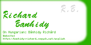 richard banhidy business card