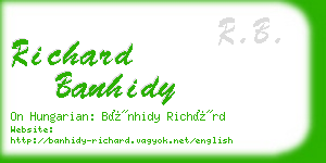 richard banhidy business card
